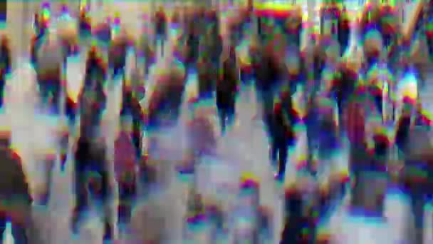 Crowds Business People Walking City Crossing Urban Street High Quality — Stock Video