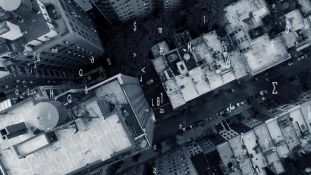 Облачная Сеть Сбора Информации Городских Зданиях Высококачественные Кадры — стоковое видео
