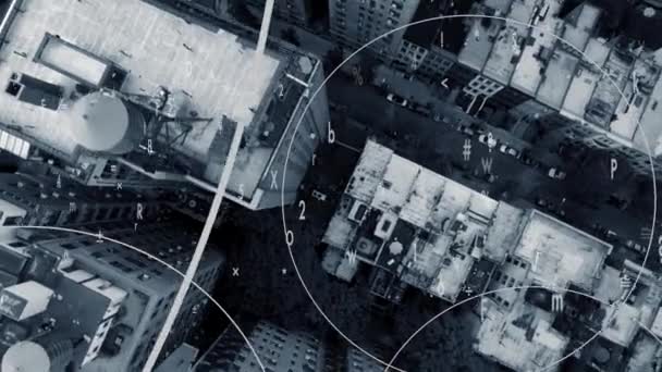 都市ビルに関する情報を収集するデータクラウドネットワーク 高品質の4K映像 — ストック動画