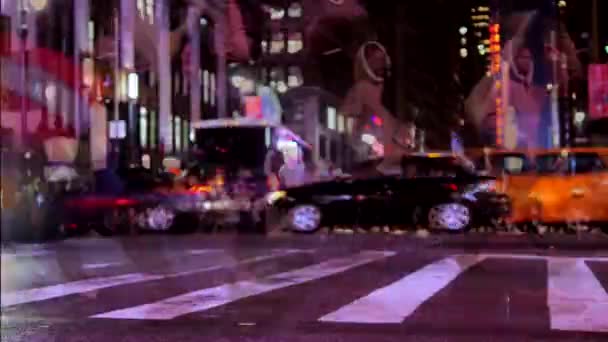 Fotgängare Pendlar Crowded Street Rush Hour Traffic Högkvalitativ Film — Stockvideo