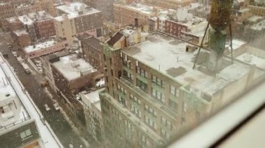 Şehir Şehri Skyline Manzarası 'nda Kış Baharı Havası. Yüksek kalite 4k görüntü