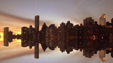 Kentsel Şehir Skyline Metropolis Binaları. Yüksek kalite 4k görüntü