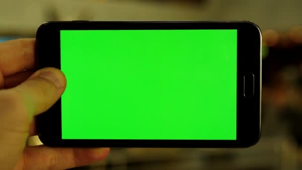Smart Phone Display Isolated Green Screen Background High Quality Footage — Stock Video
