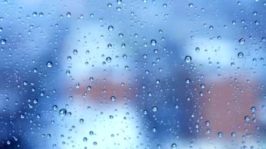 Hüzünlü Karanlık Huysuz Hava ve Şehir Skyline Manzarası. Yüksek kalite 4k görüntü