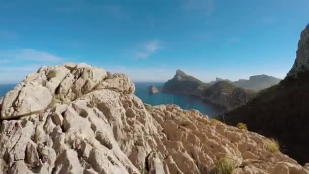 Mediterranean Coastal Seascape Sea Nature Nyaralás Nyaralóhely Kiváló Minőségű Felvételek — Stock videók