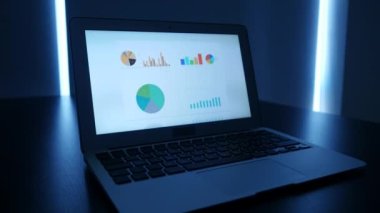 Şirket Finans Verileri Bilgisayar Ekran Görüntüsü 'nde analiz ediliyor. Yüksek kalite 4k görüntü