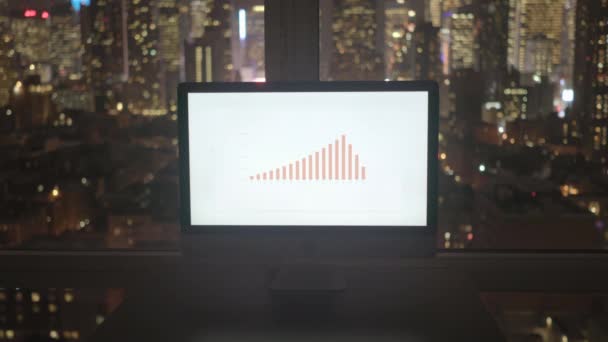 Analisando Empresarial Finanças Gráficos Dados Tela Computador Imagens Alta Qualidade — Vídeo de Stock