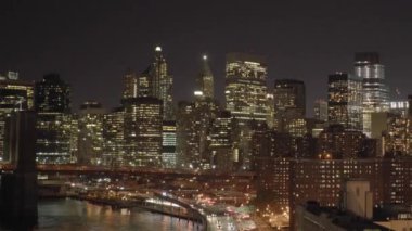 Yüksek Rise Şirketler Ofisi İş Bölgesi Bloklarının Skyline Manzarası. Yüksek kalite 4k görüntü