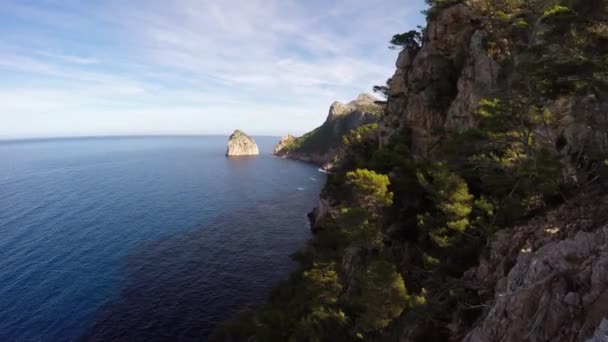 Středozemní Pobřeží Seascape Moře Příroda Dovolená Prázdninový Cíl Vysoce Kvalitní — Stock video
