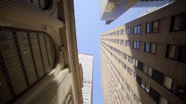 Yüksek Rise Şirketler Ofisi İş Bölgesi Bloklarının Skyline Manzarası. Yüksek kalite 4k görüntü