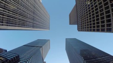 Yüksek Rise Şirketler Ofisi İş Bölgesi Bloklarının Skyline Manzarası. Yüksek kalite 4k görüntü