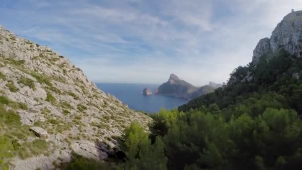 Μεσογειακό Παραθαλάσσιο Τοπίο Θάλασσα Φύση Διακοπές Προορισμός Διακοπών Υψηλής Ποιότητας — Αρχείο Βίντεο