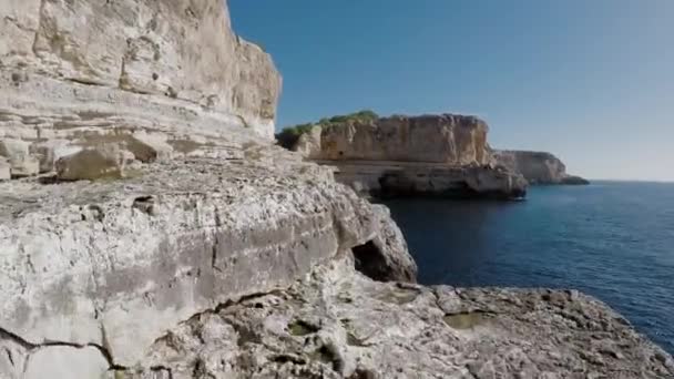 Μεσογειακό Παραθαλάσσιο Τοπίο Θάλασσα Φύση Διακοπές Προορισμός Διακοπών Υψηλής Ποιότητας — Αρχείο Βίντεο