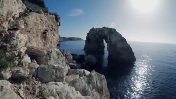 Mediterranean Coastal Seascape Sea Nature Vacation Holiday Destination High Quality — Stock Video