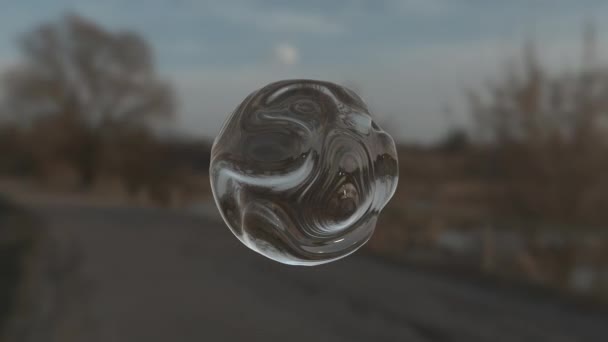 Virtual Abstract Aqua Liquid Fluid Molecule Shape Flying Air Inglés — Vídeo de stock