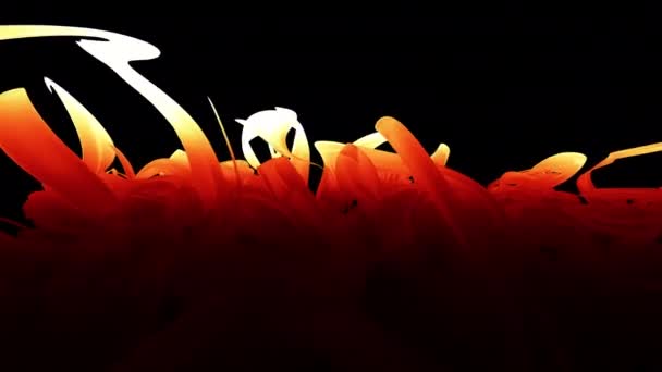 Röd Konst Fluid Flames Ljus Blomma Animation Bakgrund Högkvalitativ Film — Stockvideo