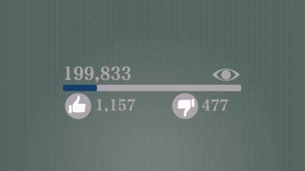 Social Media App Viser Visninger Kan Lide Ikoner Følgere Høj – Stock-video