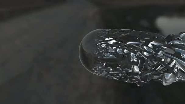 Virtual Abstract Aqua Liquid Fluid Molecule Shape Flying Air Inglés — Vídeos de Stock