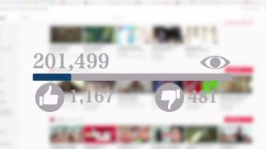 Görünümleri ve Simgeleri ve Takipçileri Gösteren Sosyal Medya Uygulaması. Yüksek kalite 4k görüntü