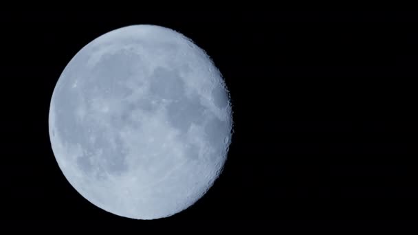 Spookachtige Donkere Mysterie Nacht Mood Van Volle Maan Planeet Ruimte — Stockvideo