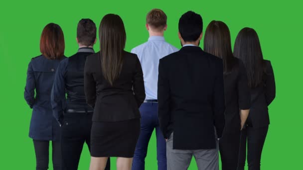 Team Portrait Business Professionals Rappresentante Della Società Filmati Alta Qualità — Video Stock