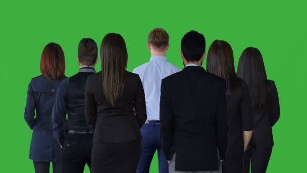 Team Junger Erfolgreicher Geschäftsleute Die Zusammenstehen Hochwertiges Fullhd Filmmaterial — Stockvideo