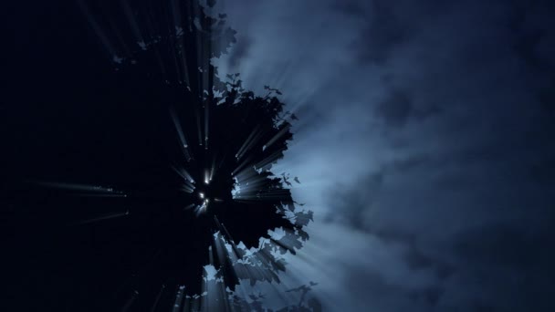 Μυστικό Νυχτερινό Ουρανό Φεγγαριού Τοπίο Φωτισμένο Κόσμο Και Φως Φεγγαριού — Αρχείο Βίντεο