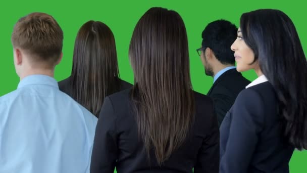 Porträtt Multiracial Company Coworkers Colleagues Högkvalitativ Fullhd Film — Stockvideo