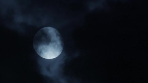 Mystische Mondnacht Himmelslandschaft Aus Erleuchtetem Kosmos Und Mondscheinlicht Hochwertiges Filmmaterial — Stockvideo