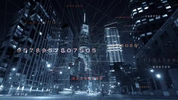 Digital Omvandling Trådlöst Datanätverk För Smarta Städer Högkvalitativ Film — Stockvideo