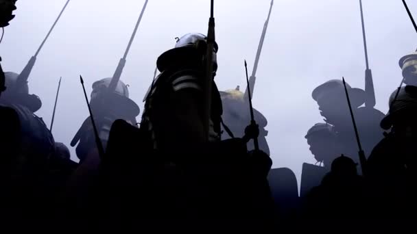 Dramatisk Krigsscen Retro Vintage Militärer Styrkor Försvarsuppdrag — Stockvideo