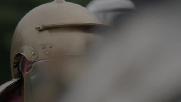 Tarihi Askeri Birlikler Kalkan Mızrakla Silahlandı — Stok video