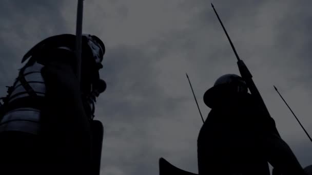 Dramatische Kriegsszene Von Retro Oldtimer Streitkräften Auf Verteidigungsmission — Stockvideo