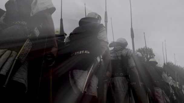 Scène Guerre Dramatique Forces Militaires Anciennes Rétro Mission Défense — Video