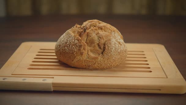 Alimentos Para Pastelaria Nutrição Produto Close Tiro Pães Pequeno Almoço — Vídeo de Stock