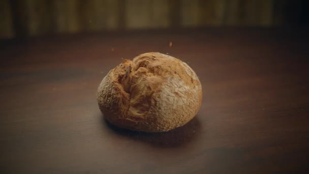 Banketbakkerij Voedsel Voeding Product Close Shot Breakfast Breads — Stockvideo