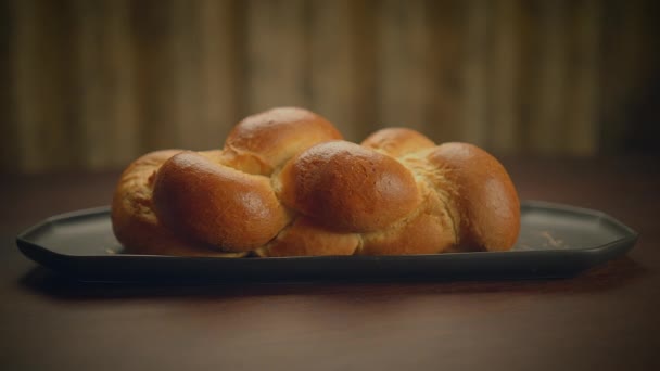 Świeże Pieczone Produkty Pełnoziarniste Chleb Pszenny Rękodzieło Gourmet — Wideo stockowe