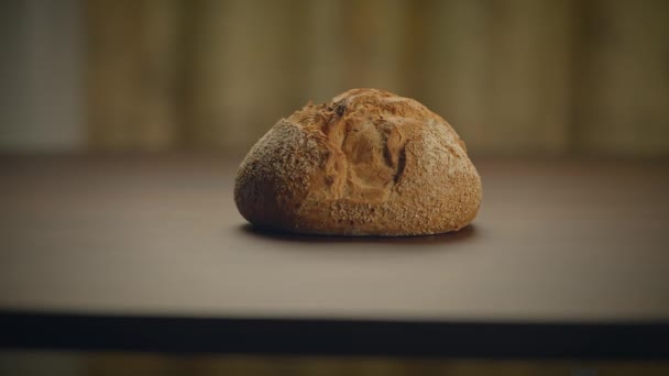 Bakat Bröd Bröd Bröd Livsmedel Näringsprodukter Visas — Stockvideo