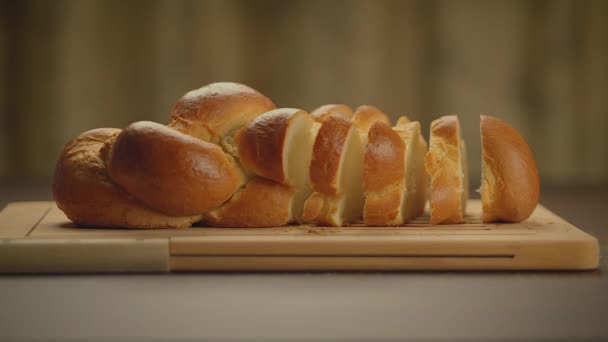 Ψητά Ψωμιά Ζαχαροπλαστικής Loaf Τροφίμων Διατροφή Προϊόντα Εμφανίζονται — Αρχείο Βίντεο