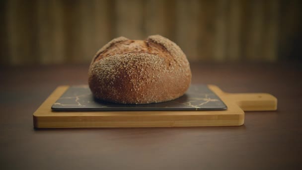 Bakat Bröd Bröd Bröd Livsmedel Näringsprodukter Visas — Stockvideo
