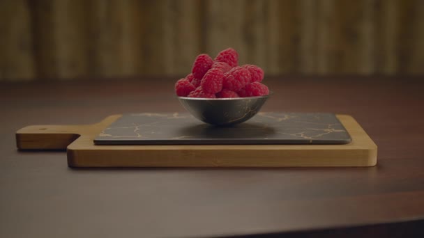 Makanan Superfood Berry Segar Untuk Kesehatan Gaya Hidup Detox Konsep — Stok Video