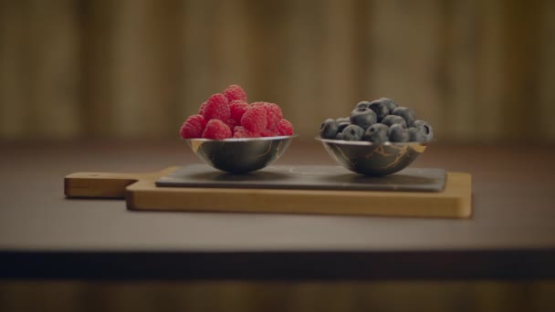 Berry Fruits Vitamins Antioxidant Rich Nutrition Vegan Food — Stock Video