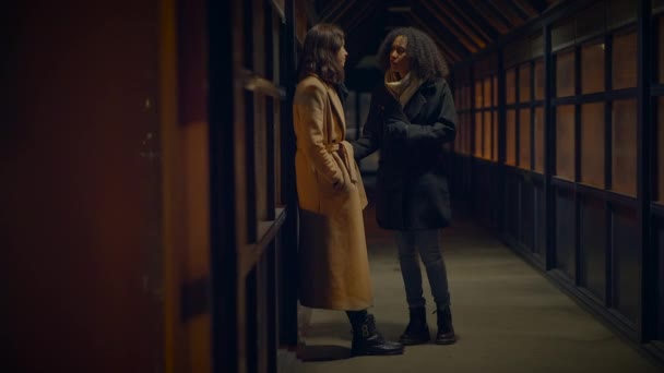 Dvě Ženy Objímající Navzájem Prokazující Emoční Péči Soucit Empatický — Stock video