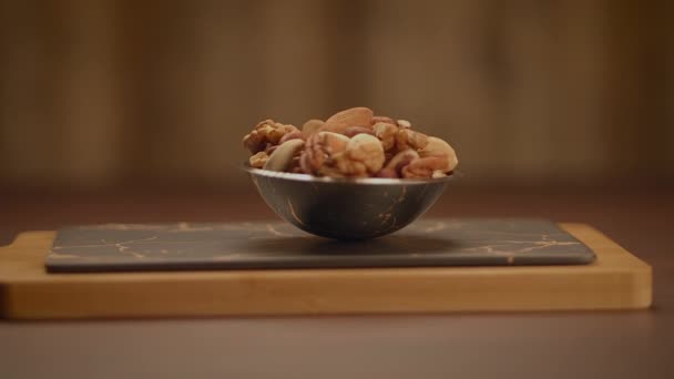 Latar Belakang Makanan Nutrisi Nut Mix Vegan Sehat — Stok Video