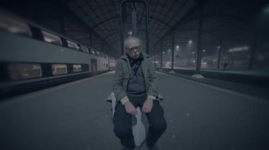Homless Man Traveler Disarida Kırık Ayna Cami 'ni Geceleyin kesfetti