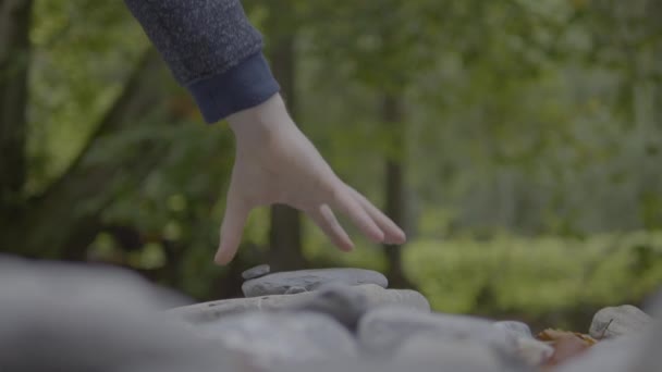 Piedras Que Simbolizan Concepto Estilo Vida Balanceado Espiritual — Vídeo de stock