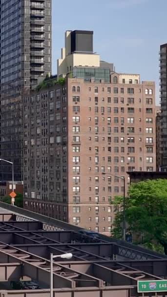 New York City Manhattan Skyline Dikey Akıllı Telefon Video Arkaplanı — Stok video