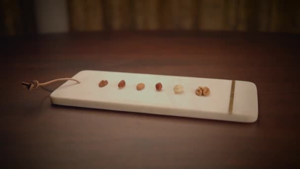 Fresco Orgânico Saudável Vegan Nut Mix Snack Food Nutrition Background — Vídeo de Stock