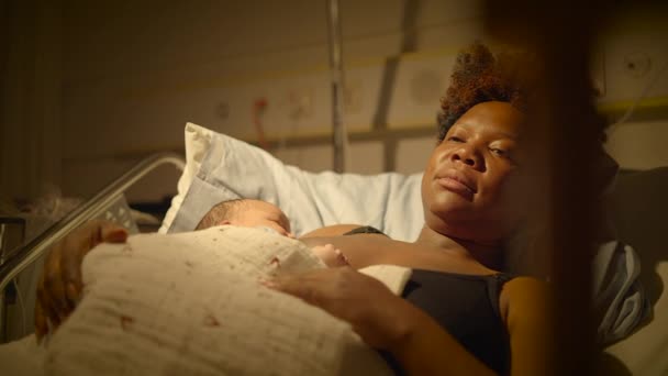 아프리카의 어머니 거짓말 Holding Newborn — 비디오