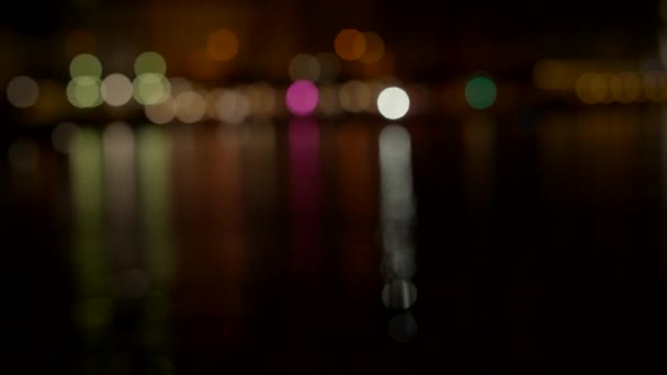 Renkli Şehir Gecesi Işıkları Bokeh Arkaplanı — Stok video